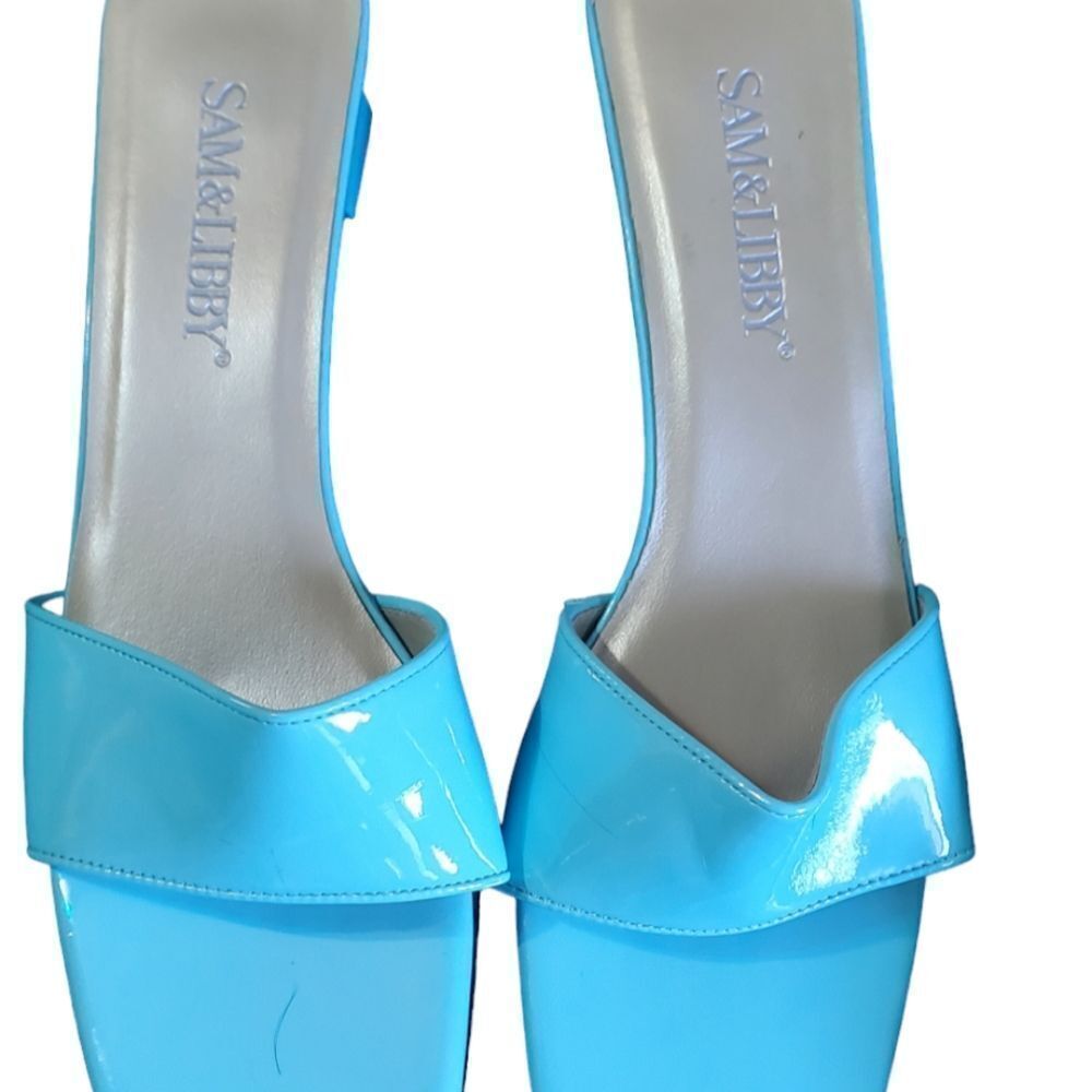 SAM & LIBBY SLIDES NO WEAR SIZE 8 BLUE